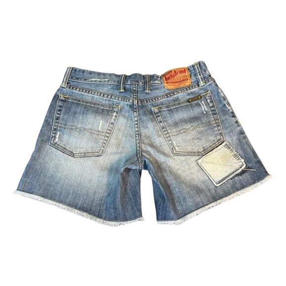 Lucky Blue Denim Cut-Off Patchwork Shorts Women's Sz 4 / 27 - Picture 2 of 9